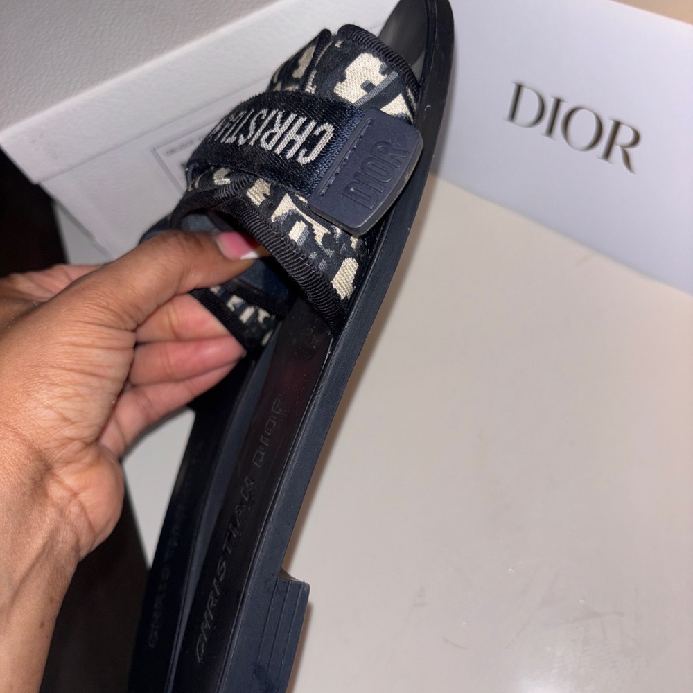 Dior Deep Blue Logo Slides - Picture 5 of 9
